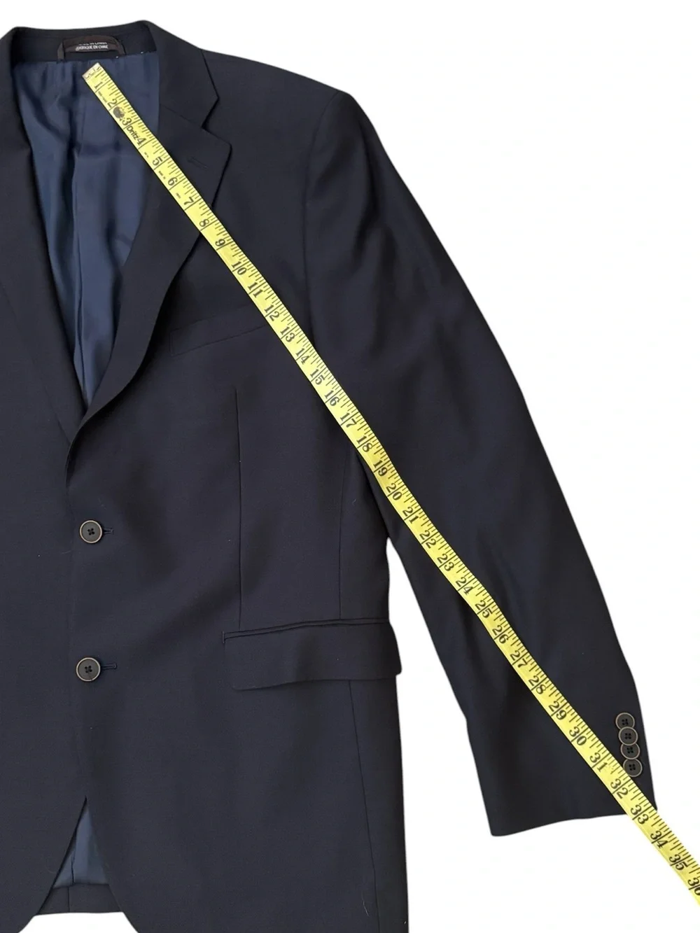 Black Brown 1826 44R Wool Sport Coat Navy Blue Italian Fabric 2-Button Blazer
